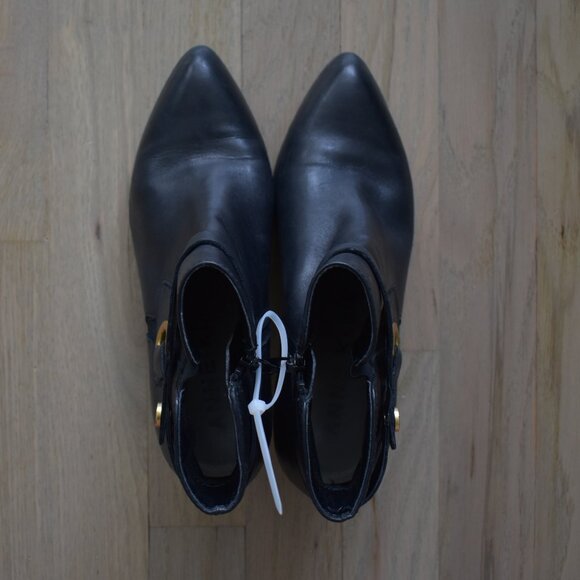 Anne Klein Womens Black Leather Chelsey Zippered Booties Size US 6M - Picture 6 of 8